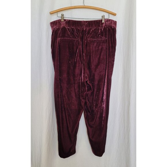 LOFT Burgundy Rayon Velvet Pants Women's Size 16 LUXURY! - Picture 4 of 8